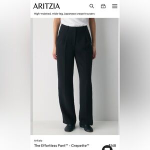 Aritzia Wilfred Black Effortless Wide Leg Pants